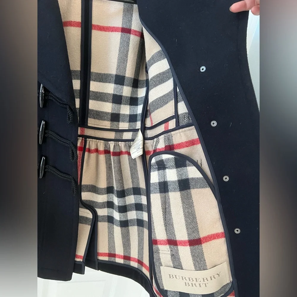 Burberry Brit coat 100% wool black sz 4 - Picture 3 of 6